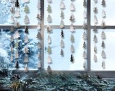 Christmas / Kerst - Oud & Nieuw Zilveren Kerstboom en Glitter Zilver Boom - Guirlande - Vlaggenlijn - Slinger - Vlag | Huwelijk - Geboorte - Feest - Verjaardag - Jubileum - Bruiloft - Event - Birthday party - Veranda - Decoratie | Dennenboom