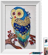 Arststudioclub® strass Diamond painting volwassenen Uil van achteren 30x40 cm