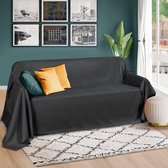 Beautissu Bedsprei 210x280cm in Suède-Look Romantica - Overtrek voor Sofa in Lederlook, Sofa Deken voor Bed - Plaid in Antraciet
