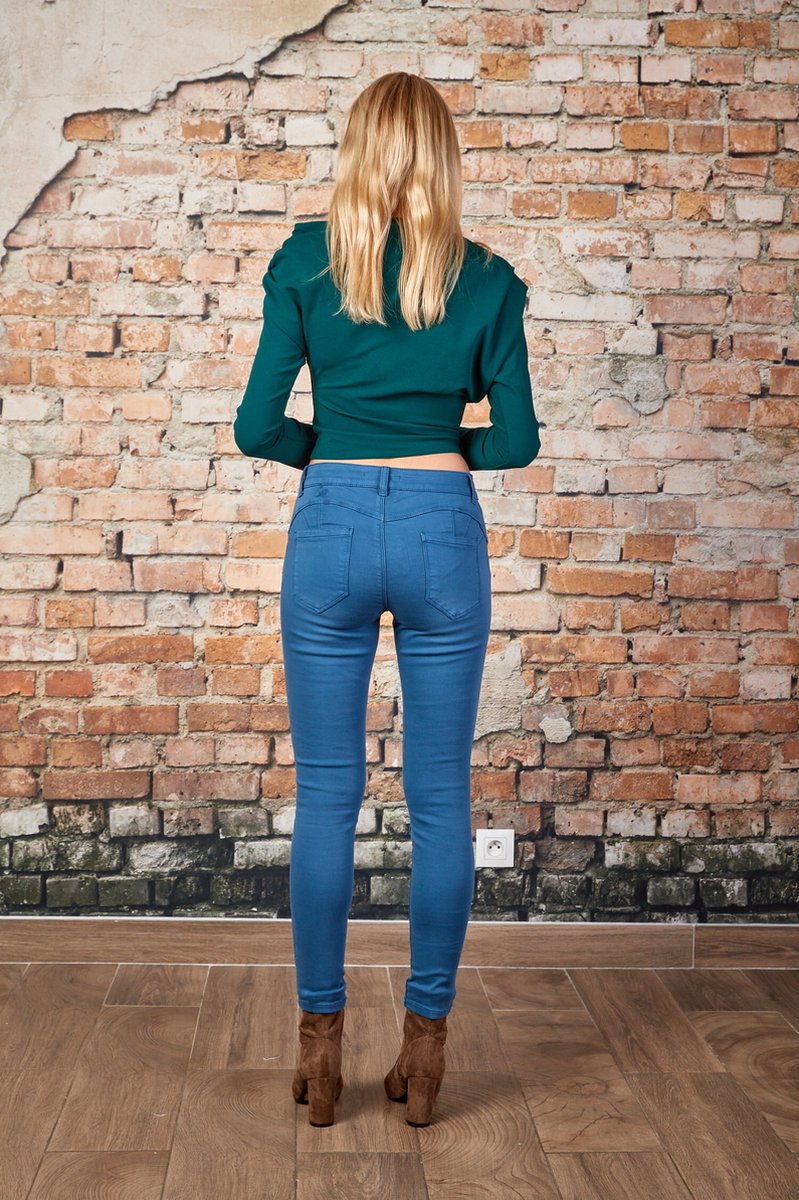 Broek Toxik3 Push-up medium hoge taille petrolblauw