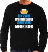 Apres ski trui Ein Zwei Drei Bier zwart  heren - Wintersport sweater - Foute apres ski outfit/ kleding/ verkleedkleding L