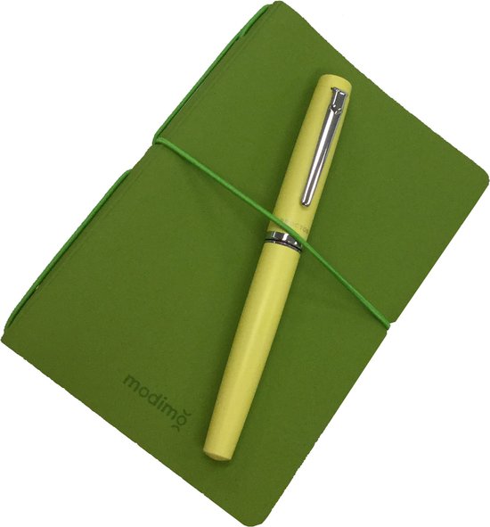 club Renaissance Geurloos Kaweco Cadeauset Vulpen Yellow M en Notebook Green | bol.com