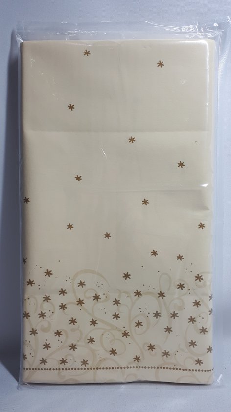Tafelkleed - Hoogwaardig Papier ziet Textiel - 138 x 220 cm - Ecru met | bol.com