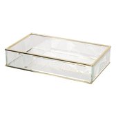 Glazen Sieradendoos 24*14*5 cm Transparant Glas Rechthoek Juwelendoos Sieradenbox Sieradenkist