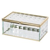 Glazen Sieradendoos 14*8*6 cm Transparant Glas Rechthoek Juwelendoos Sieradenbox Sieradenkist