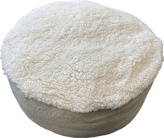 Adori Rond Kussen Myla Beige&Groen – – Ø60×18 cm