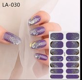 nail art sticker paars met goud en strass nagel sticker