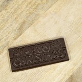 Suikervrije Chocoladetablet Merry X-Mas, puur