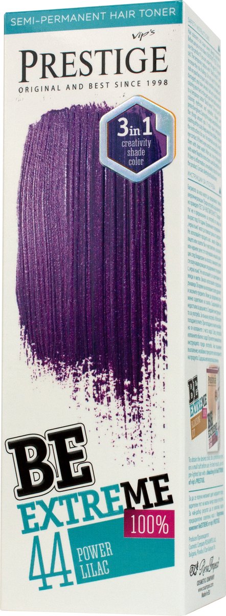 Prestige BeExtreme Power Lilac - Haarverf Paars - Semi-Permanente Haarkleuring - Zonder Ammoniak/Peroxide/PPD/Parabenen
