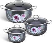 Edënbërg Enamel Line - 6-delige Luxe Emaille Pannenset