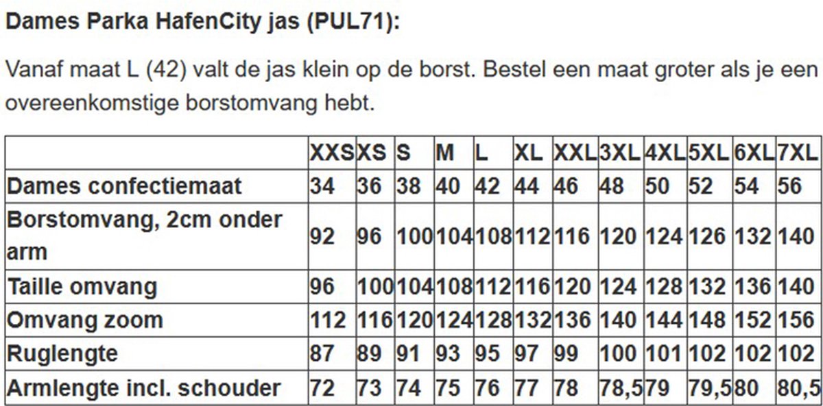 Donkerblauw met wit gestreepte dames regenjas / parka HafenCity® 6XL