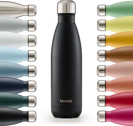 Blumtal Thermosfles - Met dubbele wand - Thermosbeker Koffie, Thee en Koele dranken - Travel Mug - 1000ml - Zwart