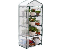 Bramble - Tuinkassen - 4 lagen - Miniserre - Met planken, - Veel opslagruimte - Eenvoudig te monteren - 160 x 69 x 49 cm