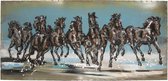 Muurdecoratie 140*70*5 cm Meerkleurig Ijzer Rechthoek Paarden Wanddecoratie Woonkamer Decoratie