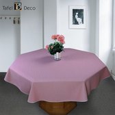 Tafelkleed roze met witte streep, vuilafstotend, model Maria  ovaal 140 x 220