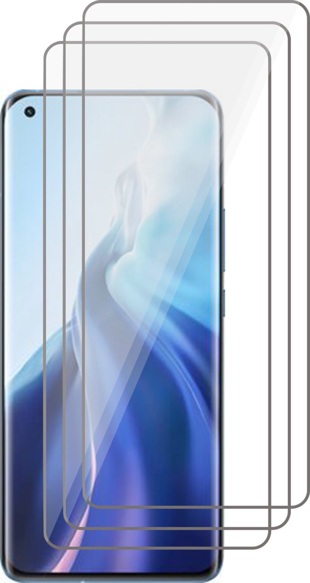 Screenprotector geschikt voor Xiaomi Mi 11 - Screen Protector Glas - 3 stuks