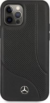 Mercedes-Benz Perforated Backcover Hoesje voor Apple iPhone 12 Pro Max (6.7'') - Zwart