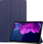 Lenovo Tab P11 Hoes Luxe Book Case Hoesje - Lenovo Tab P11 Hoes Cover (11 inch) - Donker Blauw