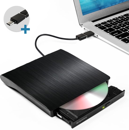 Geheim schijf kroon Externe DVD Speler en Brander voor Laptop & Macbook - DVD/CD - Met USB 3.0  en USB-C... | bol.com