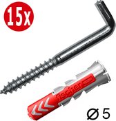 Schroefhaak incl 5mm Fischer DUOpower plug | Tornitrex | 15x
