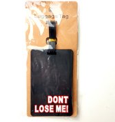 Luggage tag Don't Lose Me zwart met wit en rood - bagage - label - reizen - travel