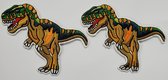 *** 2 Mooie Dinosaurus strijkapplicaties - strijkapplicatie - DIY - knutselen - dino - naaien - Meisjes - Jongens - Kind - Baby - cadeau - applicaties - decoratief - fournituren -