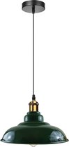 plafondlamp Retro Industriële Vintage Hanglamp- Metalen Glanzende lampenkap- Plafondlamp Shade 117cm x 10cm - Hanglamp Groen