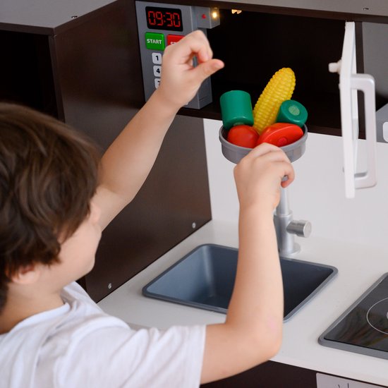 Teamson Kids Houten Speelkeuken Met Schrijfbord Op Batterijen - Kinderspeelgoed - Rollenspel Speelgoed - Grijs/Bruin van Teamson Kids — afbeelding 5