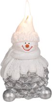 Kersttip - OOTB - Duo witte sneeuwman -  kerstman - 2 stuks  decoratie kaars - kaarsen - candle - kerstsfeer - kerst figuurkaars
