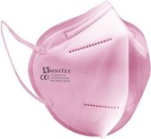 Omnitex FFP2 Roze gezichtsmasker - 10 stuks, individueel verpakt | Hoge filtratie - 5 lagen | EN149 CE-gecertificeerd |  + 2-maskerverlengers | Hypoallergeen | Vloeistofbestendig |
