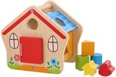 Houten speelgoed huis met blokken - Multicolor - Hout - 5 delig - Speelgoed - Kerstcadeau - Baby - Hout