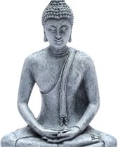 Meditatie Boeddha Thailand grijs -  13-18cm - 417gr - Polyresin
