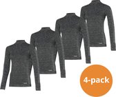 Heatkeeper Thermoshirt Lange Mouw Dames Premium 4-pack Zwart Melange