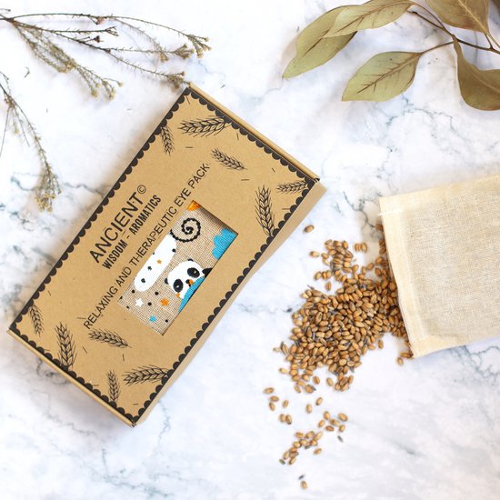 Luxe Lavendel Oogkussen in Cadeauverpakking - Yoga - Meditatie - Ontspanning - Ideaal bij Hoofdpijn & Stress - Slaperige Panda Print van Merkloos — afbeelding 3