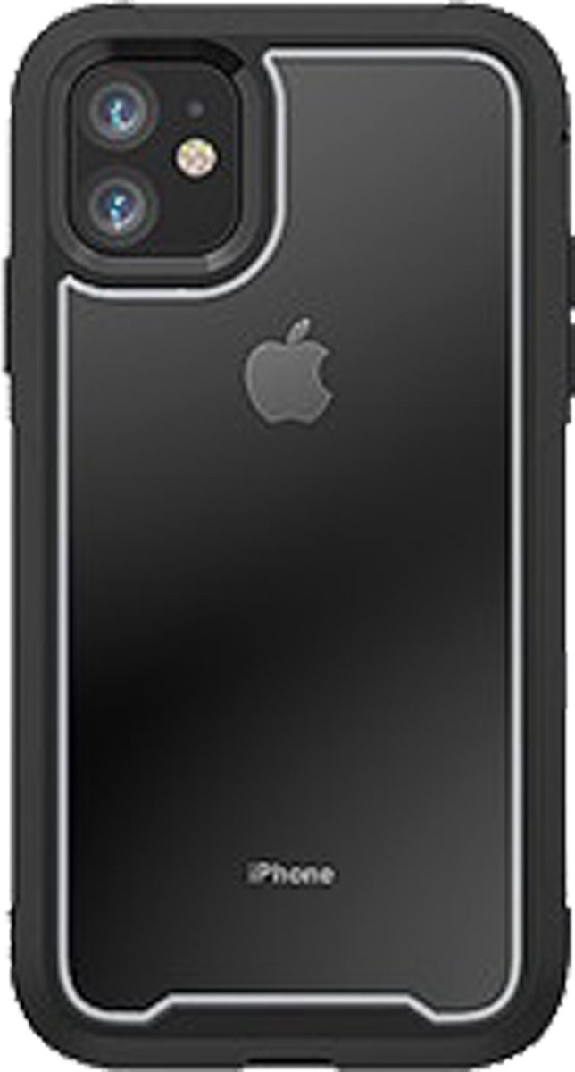 Jouw Case Rugged Case voor iPhone 12 en 12 Pro - Transparant - Zwart