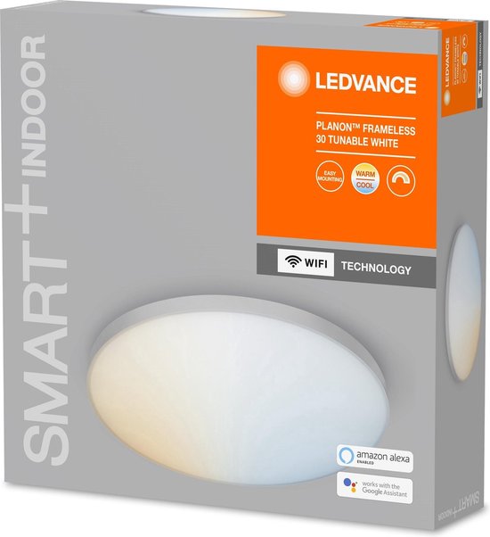 LEDVANCE Smarte LED Leuchte, Leuchte für Innenanwendungen, Lichtfarbe änderbar (3000K-6500K), 300,0 mm x 65,0 mm, SMART + TUNABLE WHITE [Classe d'efficacité énergétique A ++, A +, A]