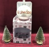 6 kerstballen met naam en strikje voor kerst cadeau vrouw man meisje jongen