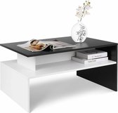Gage Moderne Koffietafel – Bijzettafel – Lounge Tafel - Modern – Rechthoekig – Zwart/Wit