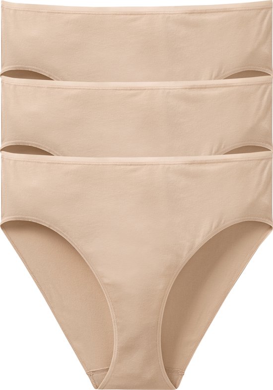 SCHIESSER Cotton Essentials dames slips (3-pack) - Beige - Maat: M | bol.com