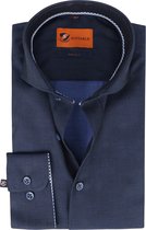 Suitable - Overhemd SL7 Twill Donkerblauw - 43 - Heren - Slim-fit - Extra Lange Mouwlengte