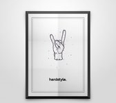 Hardstyle zwart wit poster | muziek poster zonder lijst | 50 x 70 cm