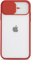 Backcase CamShield Slide Cover Camera Bescherming iPhone 8 Plus Rood - Telefoonhoesje - Smartphonehoesje - Zonder Screen Protector