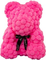 Cupido’s Choice ®️ Wollen Beer 40cm – Rozen Beer - Rozen Teddybeer – Rose Bear - Moederdag - Roze