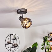 Belanian - 1-delige Ronde Plafondlamp - Muurlamp - Industriële lamp - LED lamp - Vintage lamp - Hanglamp - Zwart/Zilver - design lamp - sfeerlamp