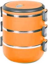 Boîte à lunch thermique empilable / boîte à lunch orange 3 couches 17 x 15 x 20 cm - Contenants de conservation des Nourriture / boîtes à lunch / boîtes à lunch