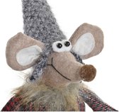 Kerstversiering DKD Home Decor Polyester Metaal Muis (2 pcs) (15 x 12 x 28 cm)