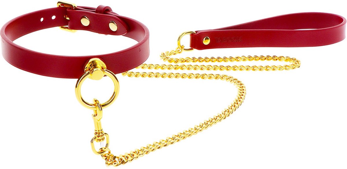 Goedkoopste TABOOM O-Ring Halsband met ketting - Rood