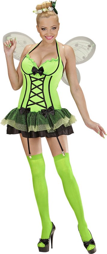 Widmann - Vlinder Kostuum - Sexy Vlinder Groen Kostuum Vrouw - Groen - Large - Carnavalskleding - Verkleedkleding