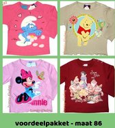 Disney voordeelpakket 4 stuks - Maat 86 - Meisjes - Minnie Mouse / Sneeuwwitje / Smurfen / Winnie de Poeh - Sweater Longsleeve T-shirt Lange Mouwen