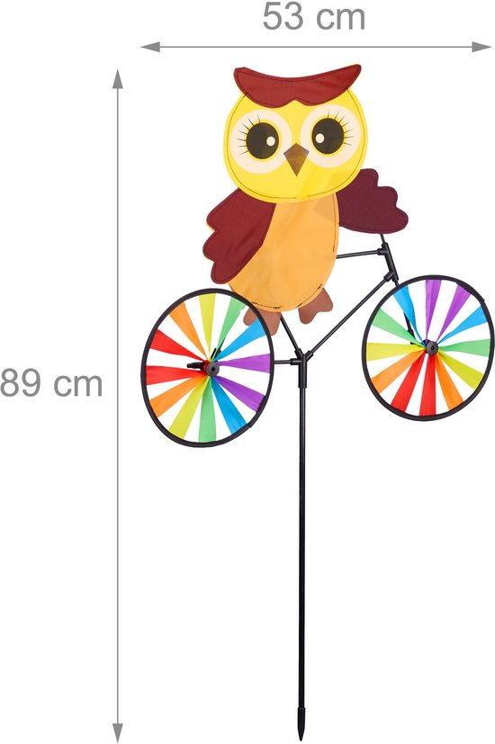 4x windmolen dier - fiets - windspel - tuinsteker - tuin - kinderen - decoratie
